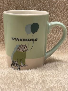 STARBUCKS 2020 Leopard in Sweater with Balloons Coffee Mug